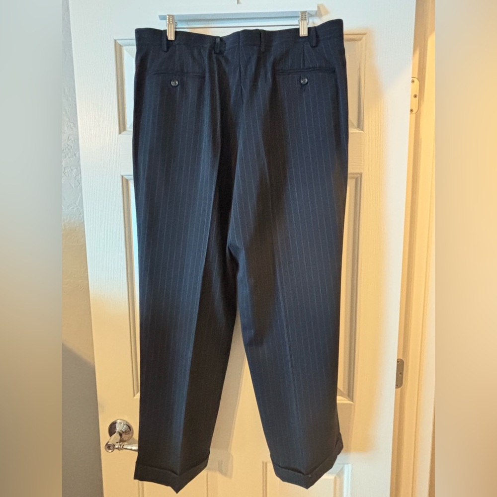 Chaps Black Pinstripe Dress Pants - Picture 5 of 10